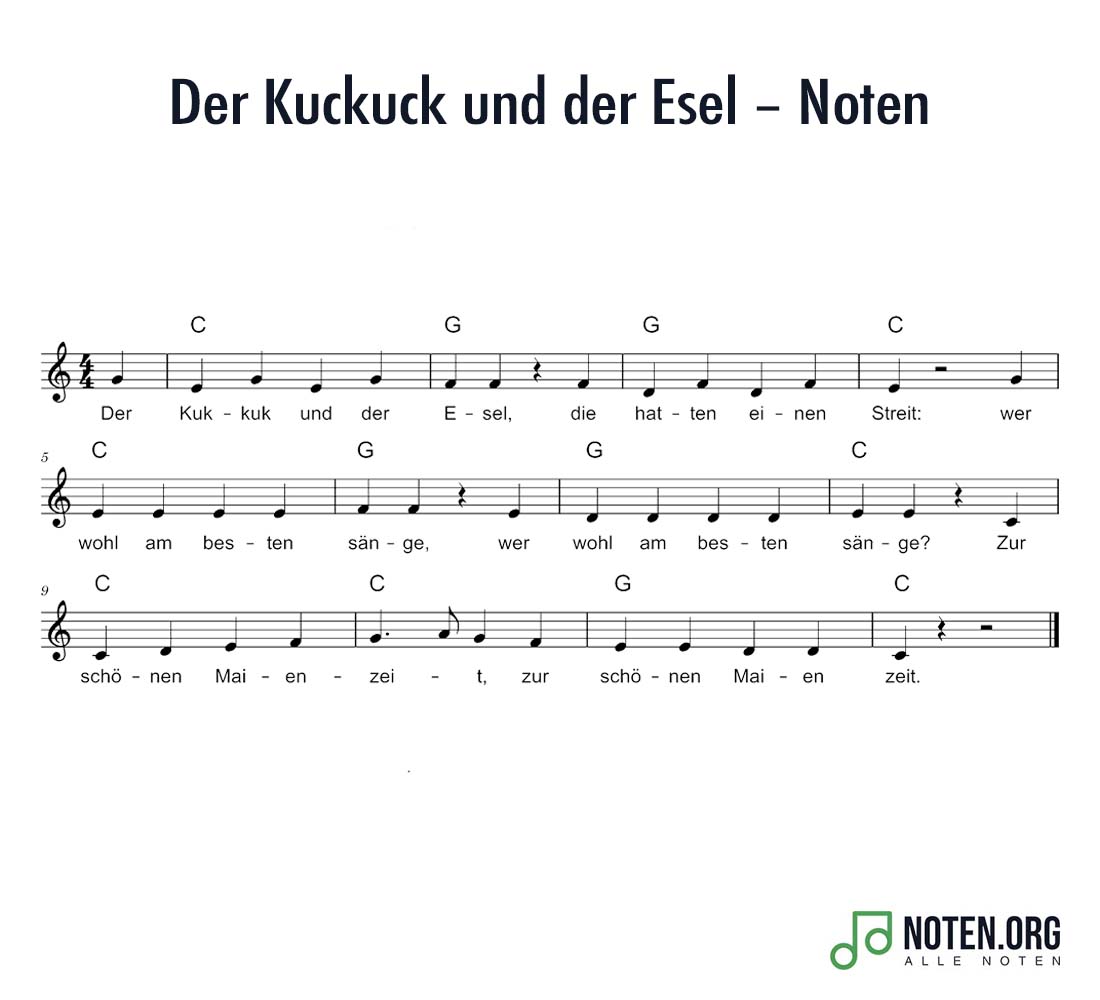 Der Kuckuck und der Esel Noten