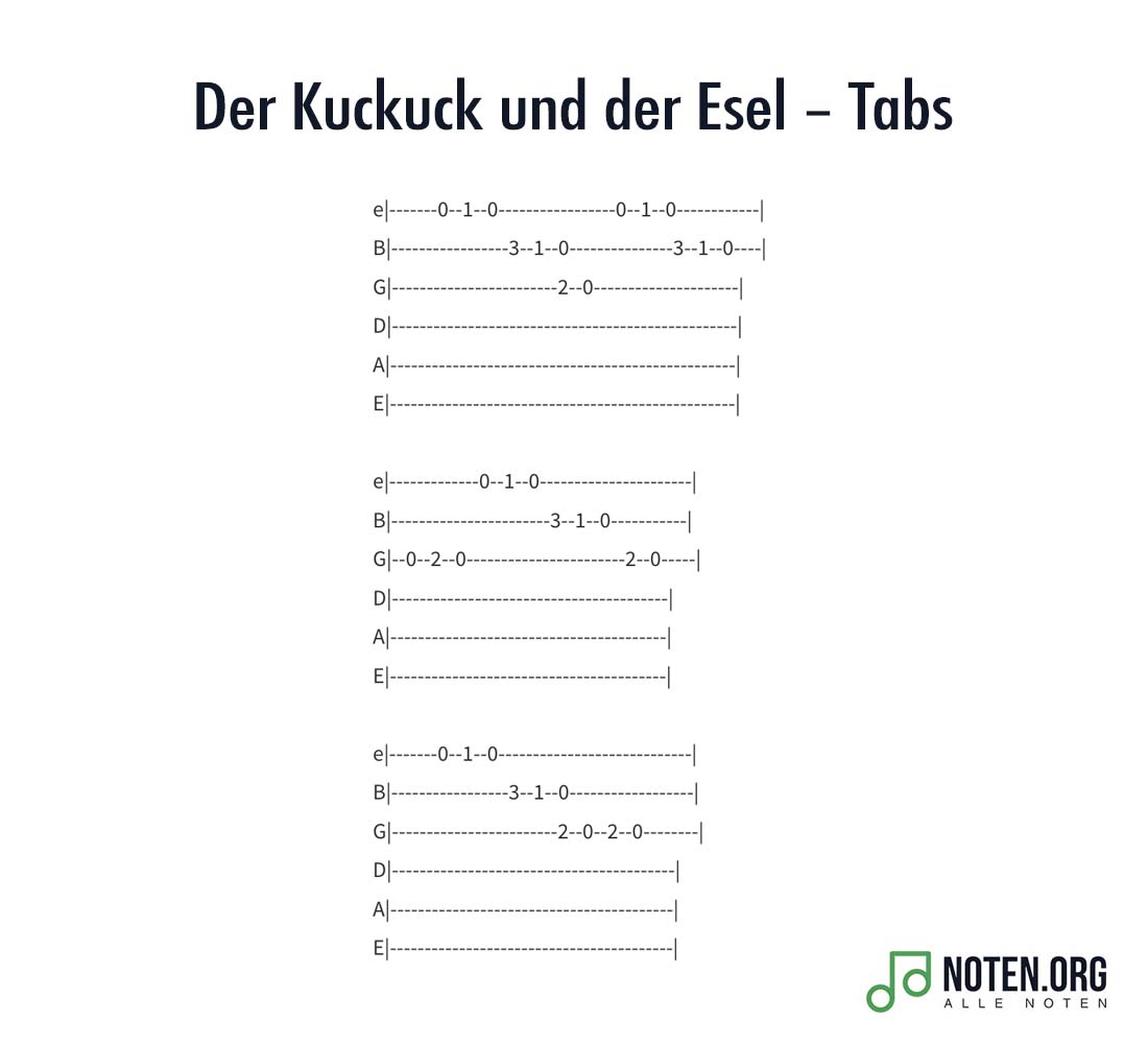 Der Kuckuck und der Esel Tabs