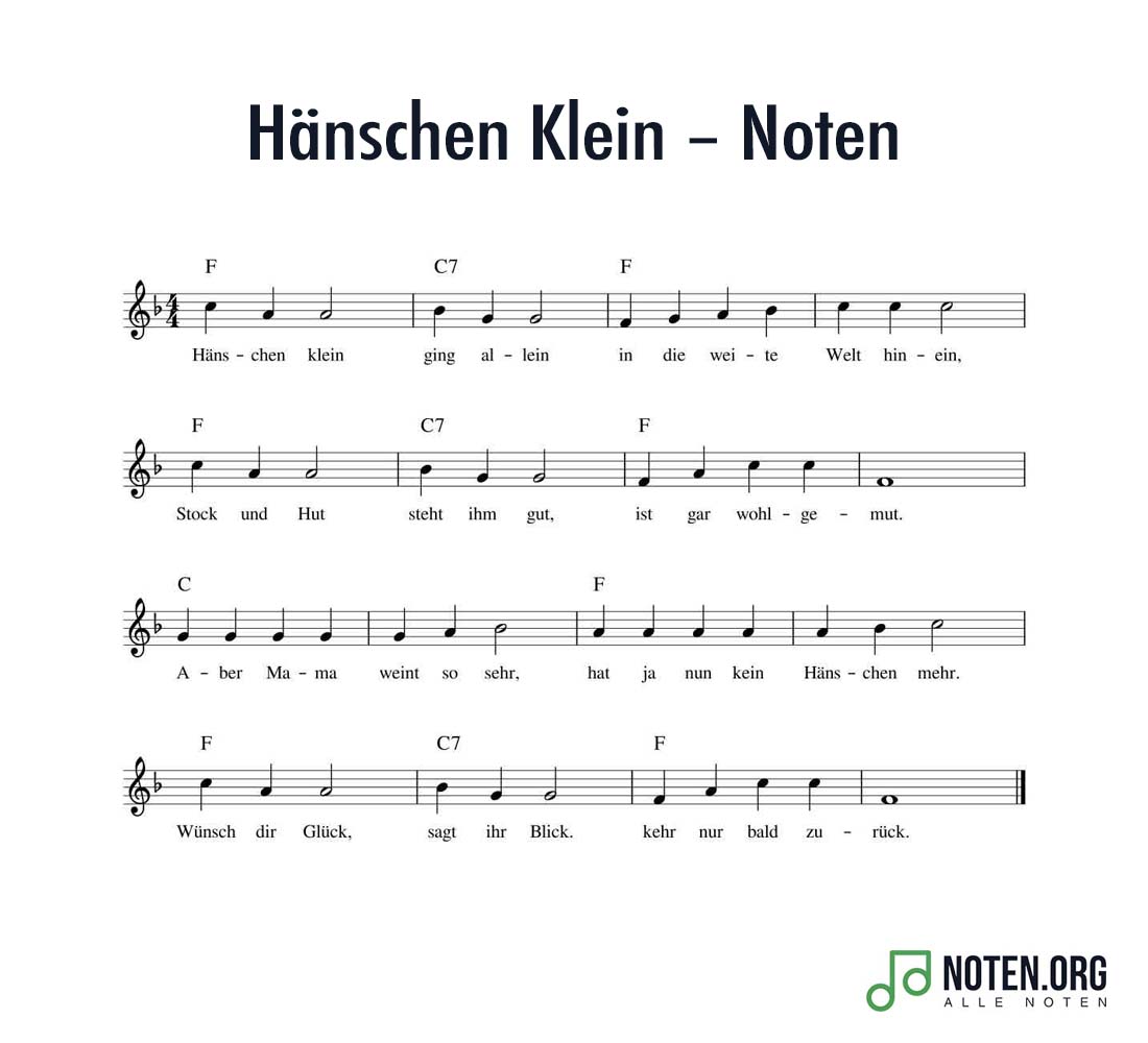 Hänschen Klein Noten